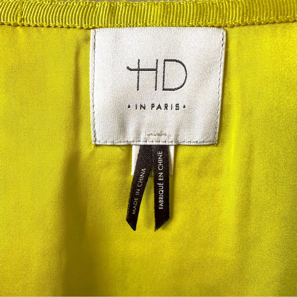 ANTHROPOLOGIE Tart Citron Skirt Neon Yellow Floral Lace A-Line Petite NEW - Picture 6 of 6